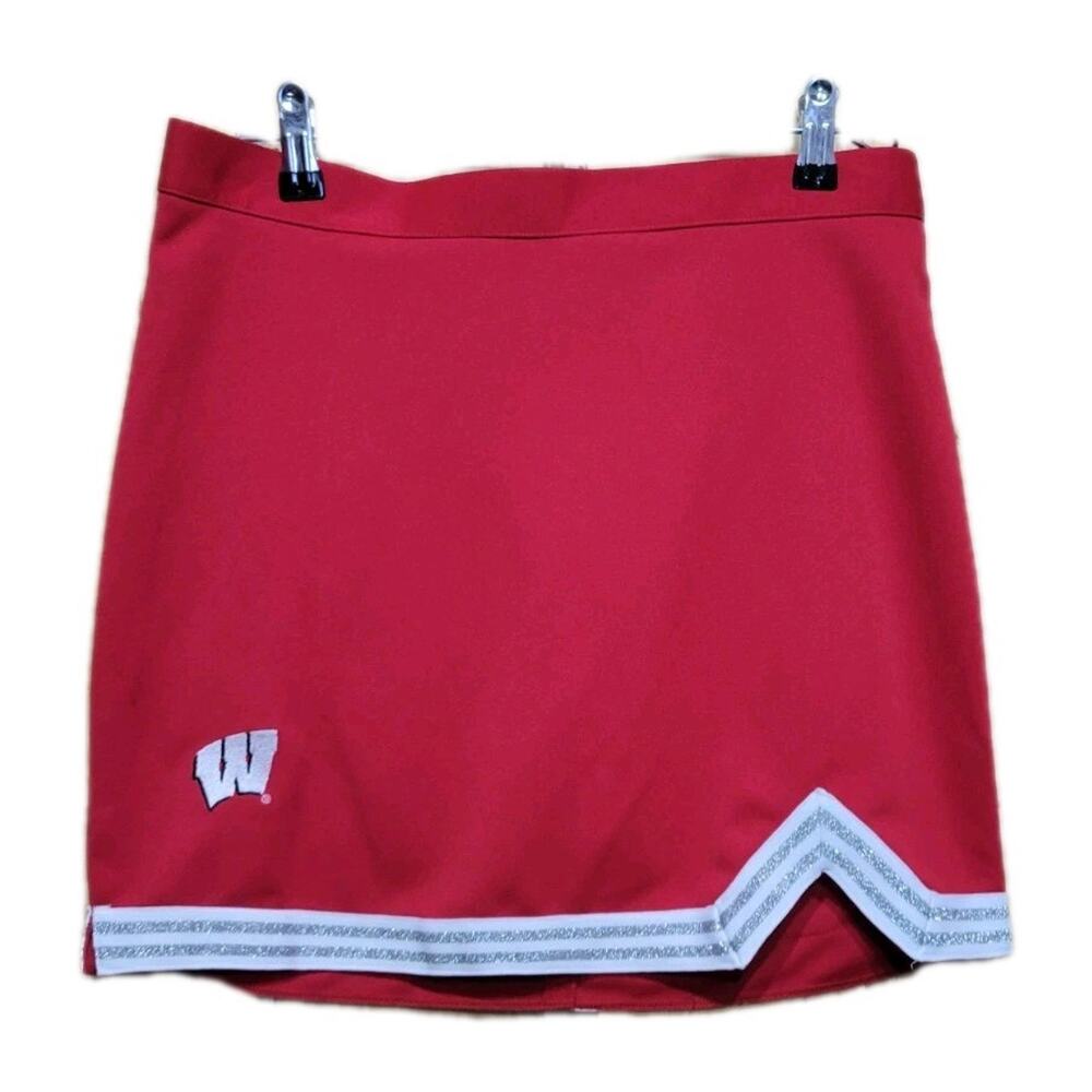 NCAA Wisconsin Badger Cheerleader Skirt Medium Red Waist 30" Length 16"
